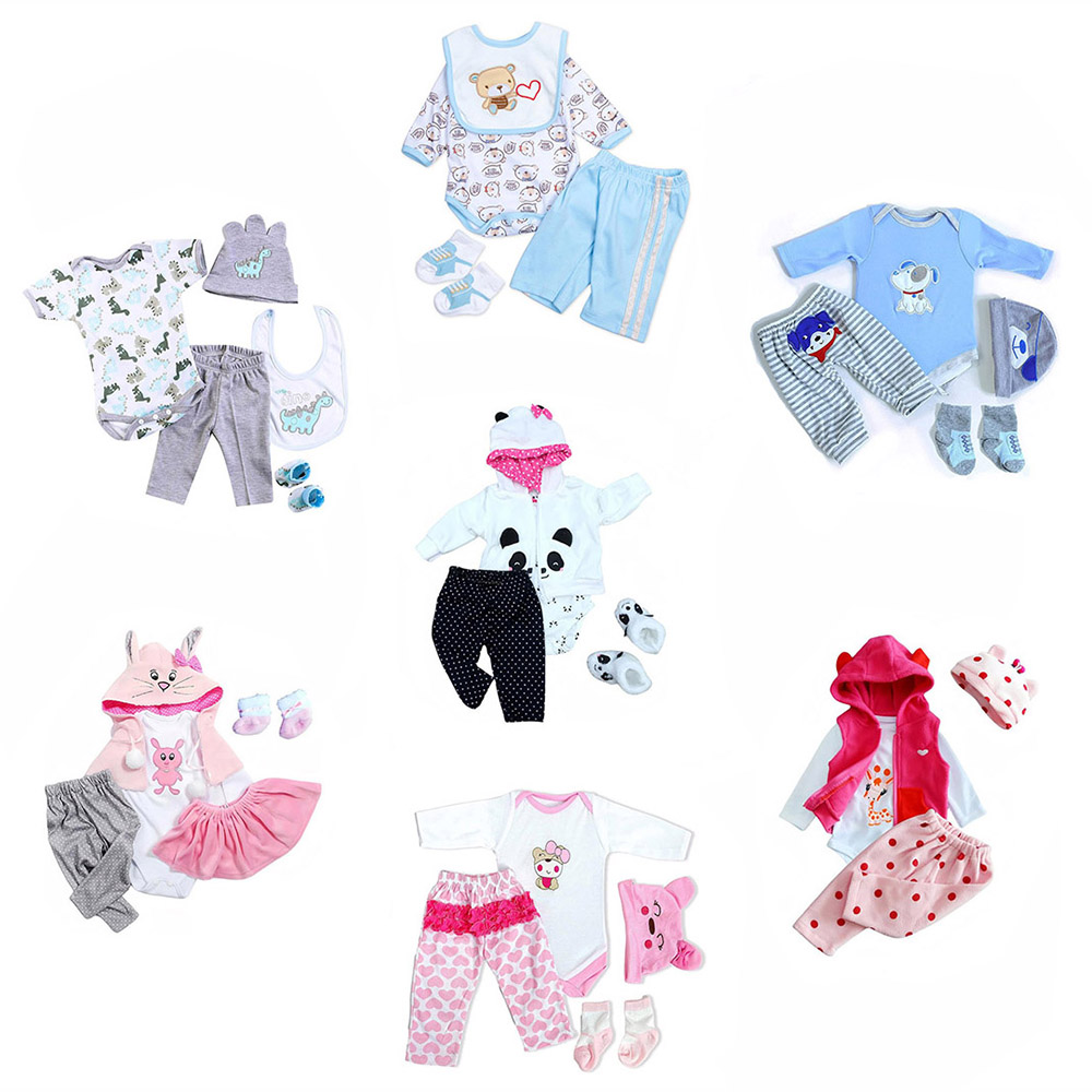 Baby Clothing Usa - 生まれ変わった赤ちゃん人形の服,女の子と男の子の服,50〜55cmの衣装,本物の新生児人形のように,幼児人形キットアクセサリー,0〜3ヶ月