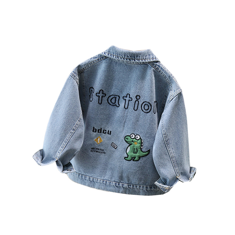 Baby Clothing Usa - かわいいスタイルベビー子供デニムジャケット恐竜子供のための少年少女カジュアルジーンズコート素敵な赤ちゃん恐竜衣装服 2-11 T