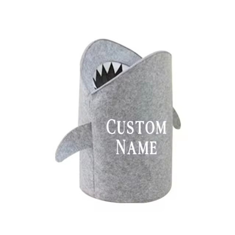 Baby Clothing Names - 子供のおもちゃの収納バッグ,子供部屋,サメ,ランドリー,フェルトバッグ,カスタム名,赤ちゃんのおもちゃと衣類