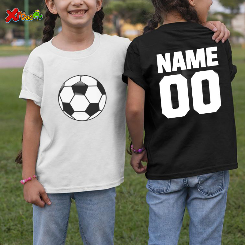 Baby Clothing Names - 男の子と女の子のためのサッカーTシャツ,名前と番号のカスタムコットンTシャツ,子供服,男の子のためのTシャツ2021