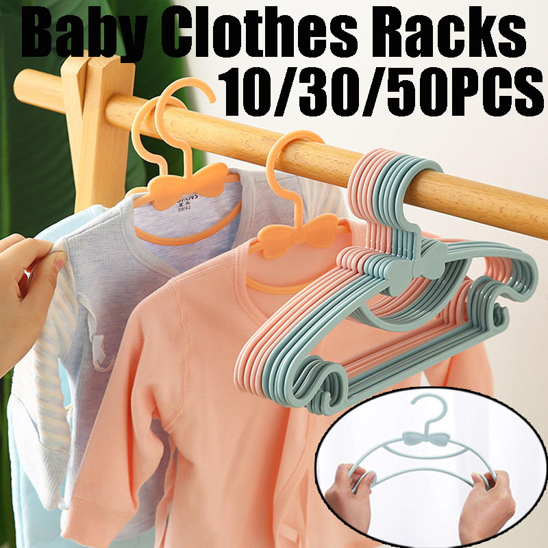 Baby Clothing Display - ベビー服ラック プラスチック製タオルディスプレイ スカーフハンガー 子供服コートハンガー 可愛い蝶結びハンガー オーガナイザー