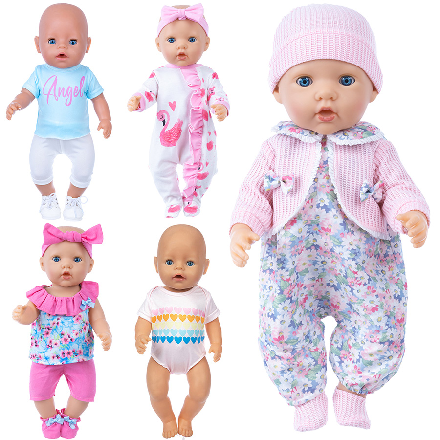 Baby Clothing Usa - 人形の服 18 インチリボーンドール用かわいいパジャマスーツ 45 センチメートル新生児人形女の子のおもちゃ人形服アクセサリー Nenuco