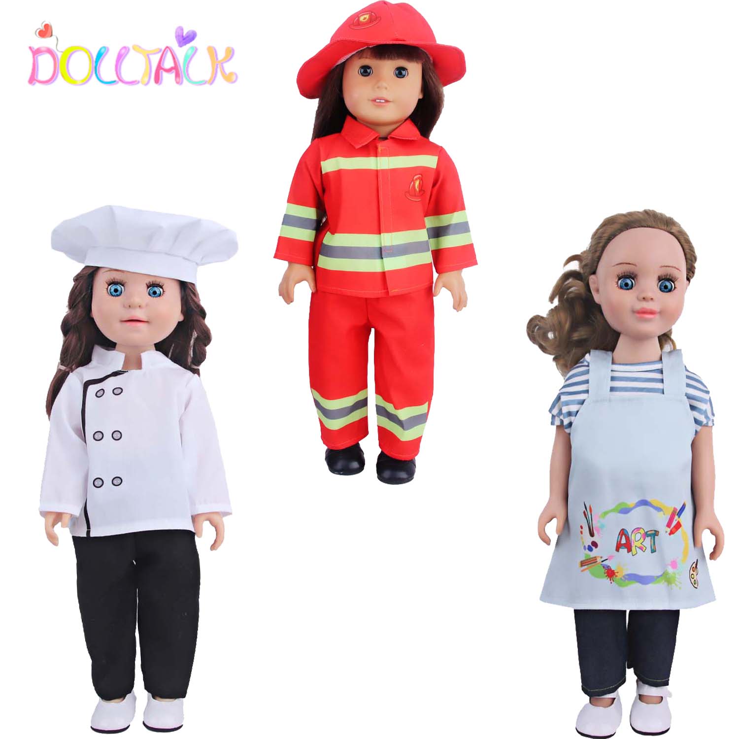 Baby Clothing Deals - ロールプレイングアメリカン 18 インチ女の子人形服スーツ消防士シェフ、画家服衣装 43 センチメートル赤ちゃん新生児 &