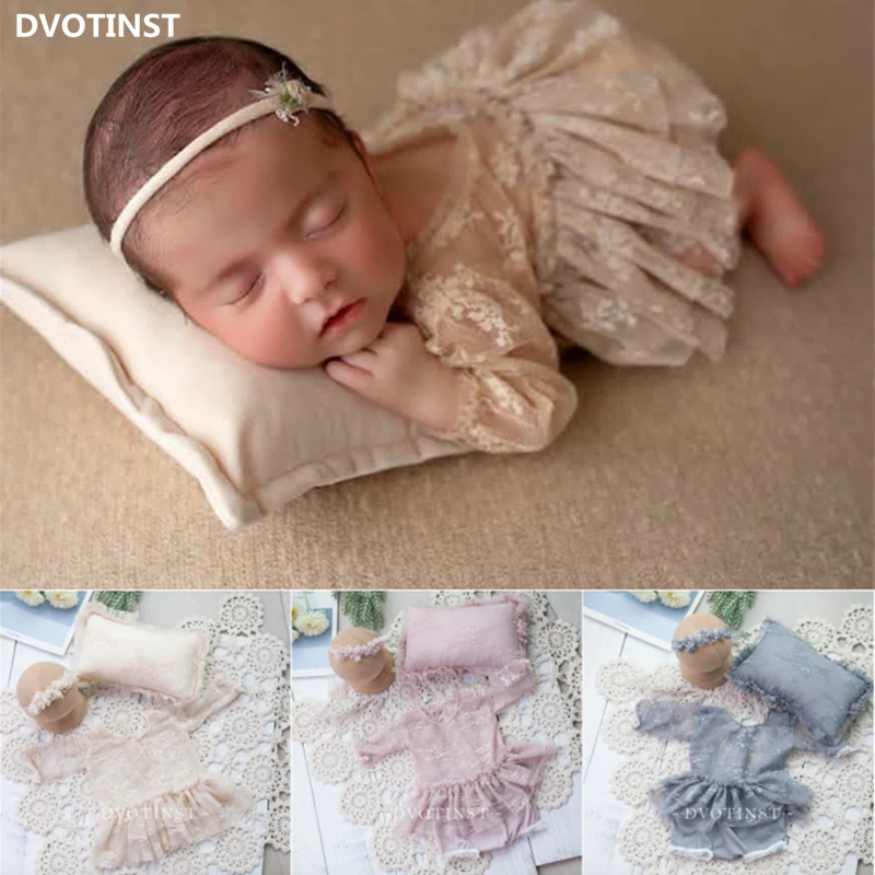 Baby Clothing Deals - 新生児の写真撮影の小道具女の赤ちゃんのレースの衣装ボディスーツヘッドバンド枕服 Fotografia アクセサリースタジオ写真の小道具