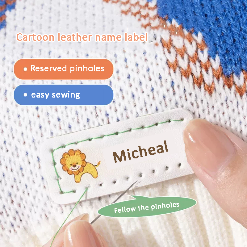 カスタマイズされた名前入りレザーレーザー刻印ステッカー、子供 - Baby Clothing Names のレビューと価格