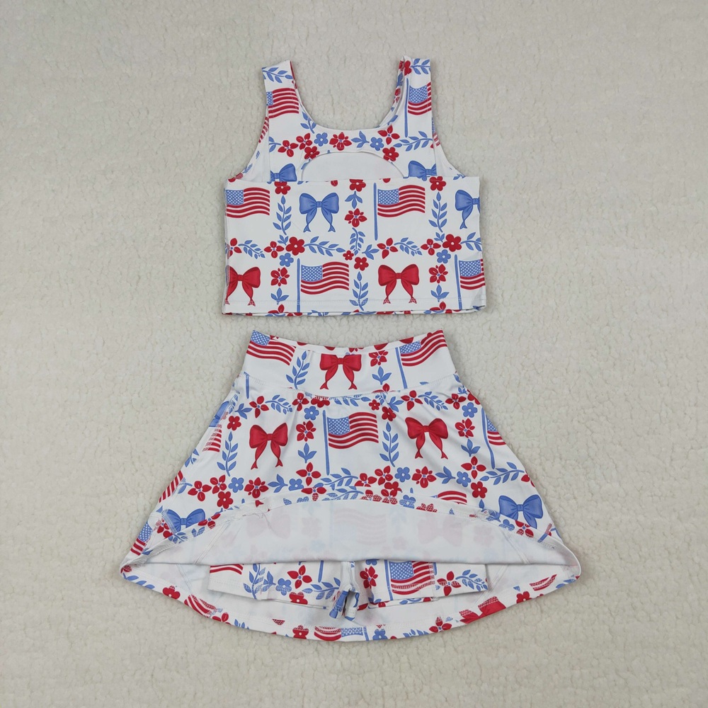 卸売ベビーガールヨガアクティブ独立記念日服幼児用旗柄ボウシャ - Baby Yoga Clothing のレビューと価格