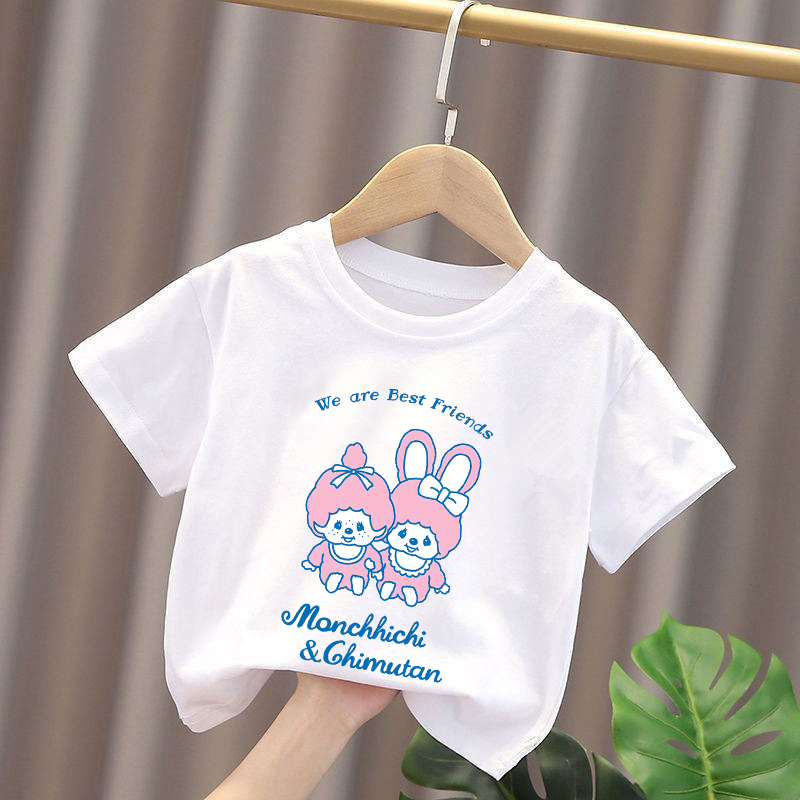 モンチッチキッズ Tシャツアニメフィギュア少年少女トップス  - Baby Clothing Usa のレビューと価格