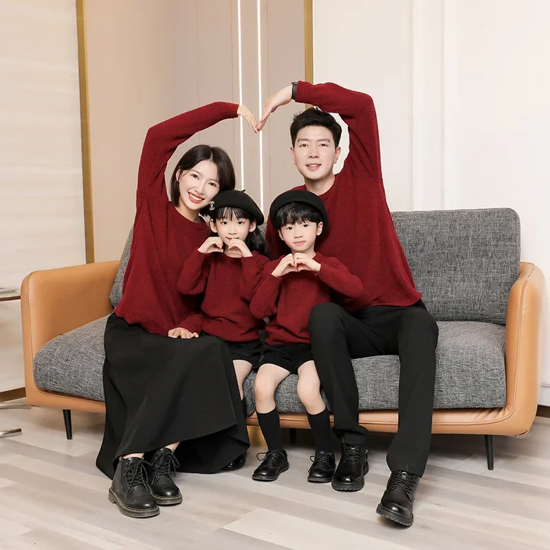 親子ニットジャンパー家族セータートップス父母と息子娘お揃い服 - Baby Clothing Jumper のレビューと価格