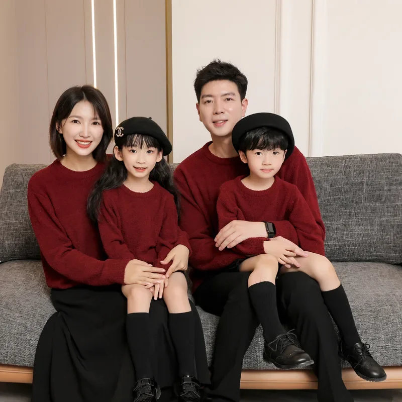 親子ニットジャンパー家族セータートップス父母と息子娘お揃い服 - Baby Clothing Jumper のレビューと価格