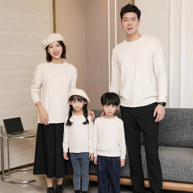 親子ニットジャンパー家族セータートップス父母と息子娘お揃い服 - Baby Clothing Jumper のレビューと価格