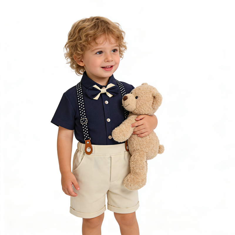 キッズボーイズサマーフォーマルコスチュームネイビーワッフルシ - Baby Clothing Deals のレビューと価格