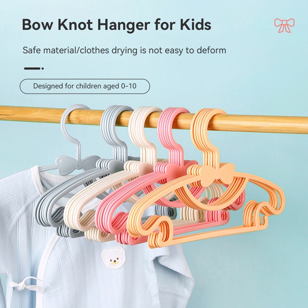 10 個かわいいちょう結び子供ハンガーポータブルプラスチック - Baby Clothing Display のレビューと価格