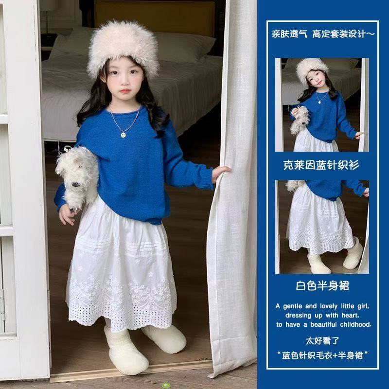 春秋の女の赤ちゃんニットセータールーズブループルオーバー幼児 - Baby Clothing Jumper のレビューと価格