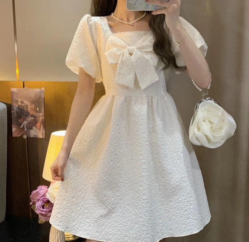 女性のためのパフスリーブのフェアリードレス,白いカジュアルド - Baby Clothing Cheap のレビューと価格